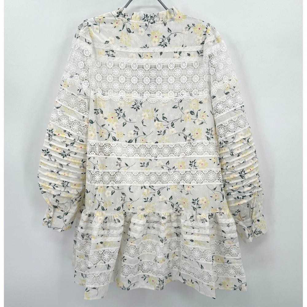 En Saison Lou Lou Floral Lace Long Sleeve Mini Dress sz XS NWT A-line - Picture 7 of 7